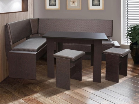 Обеденная Зона Чикаго Венге/Какао (Стол+Угловая Скамья+Табуреты)