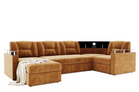 Диван Угловой Тидус с ножками-кубышками Ш-3000 х Г-1700 х В-950 мм/Спальное место Ш-1250 х Г-2600 мм