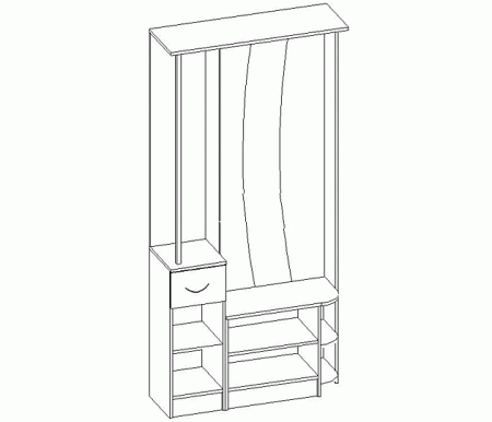 Прихожая Ксюша-3/Разные Цвета (1,12х2,0х0,38)